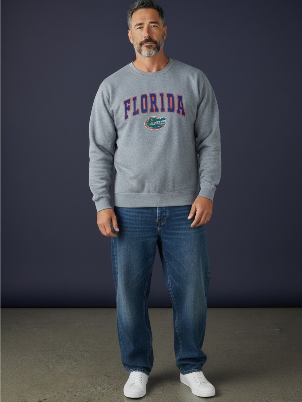 Gray Florida Crewneck Sweatshirt with Gators Logo
